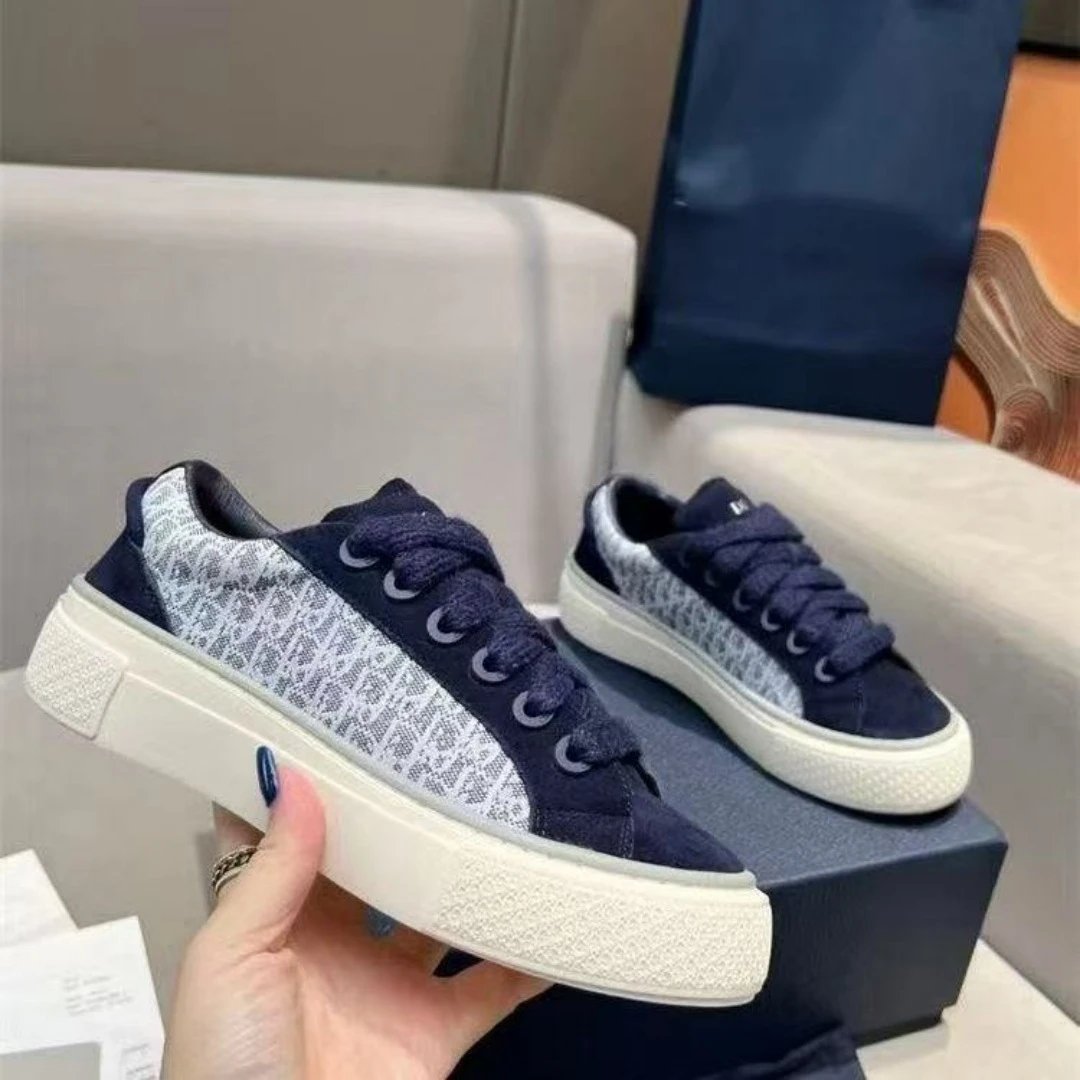 Dior B23 Oblique Monogram Low-Top Sneakers Black / White - 12