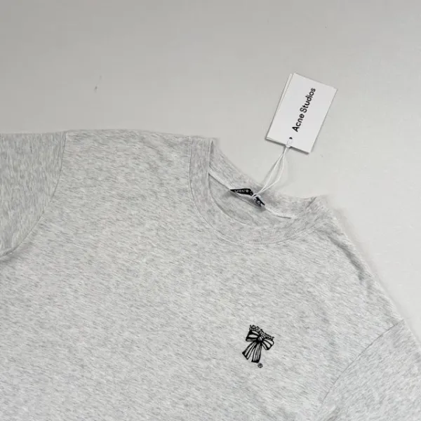 Design Embroidered Bow T-Shirt Gray - 16