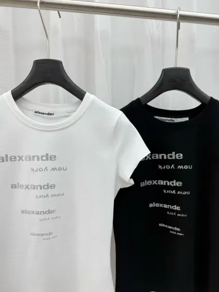 Alexander Wang Logo Repeat Print White T-Shirt - 12