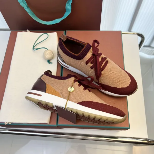 Hogan Interactive Knit Sneakers Beige Burgundy Sneakers - 11