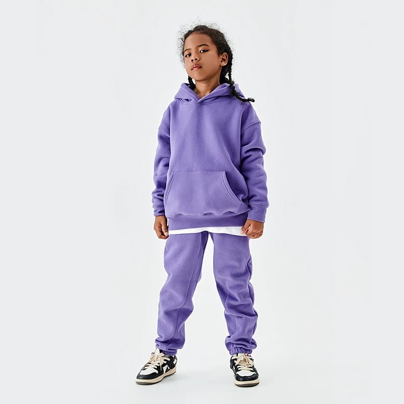 Essentials Purple Oversized Hoodie and Sweatpants Set