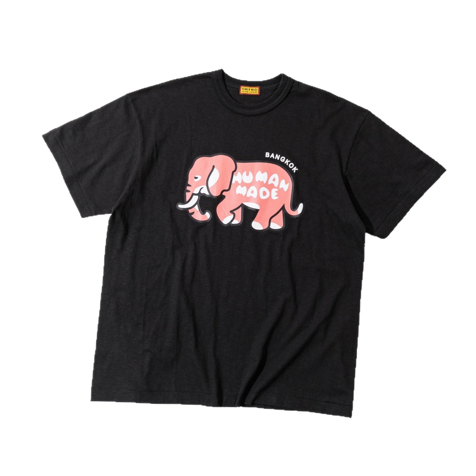 Human Made Bangkok Elephant Print Black White Graphic T-Shirt