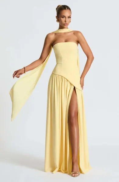 Design Olive Green Asymmetrical Halter Gown Dress.formal Dress - 27