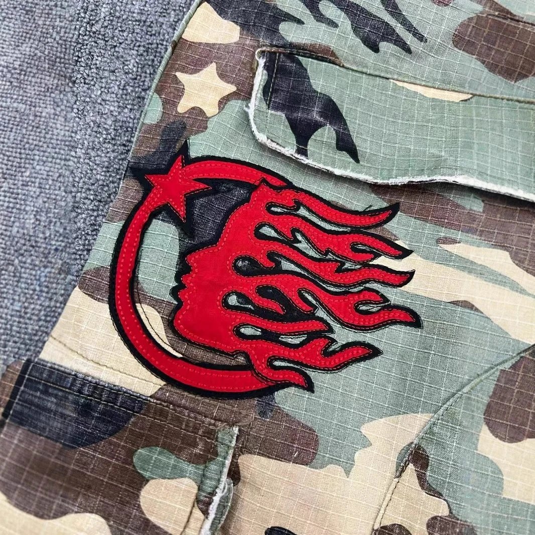 Camouflage Cargo Pants Shorts Red Green Brown Tactical Streetwear