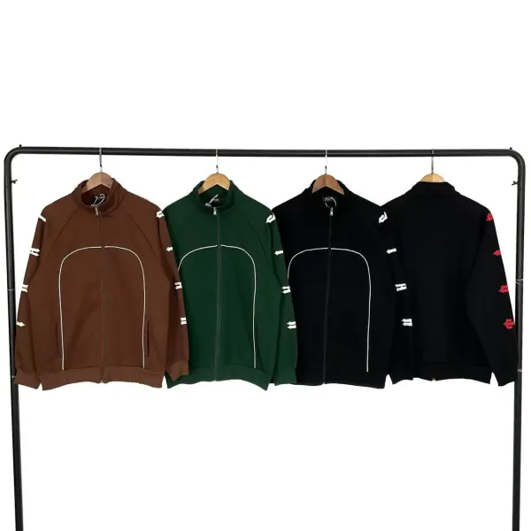 Design Track Jacket Black with Red Arrow Motif Outerwear - 3