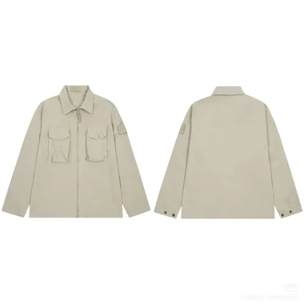 Stone Island Shadow Project G80 Shirt-Jacket Beige and Black Outerwear - 11