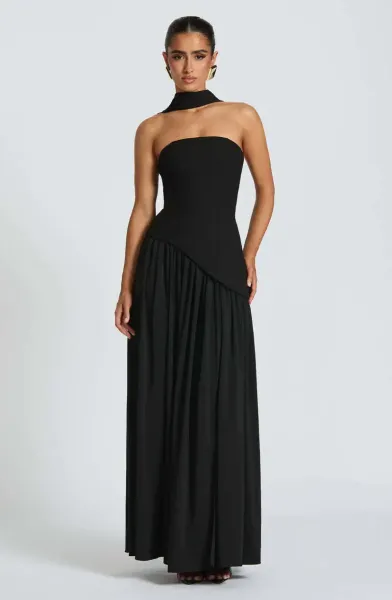 Design Olive Green Asymmetrical Halter Gown Dress.formal Dress - 43