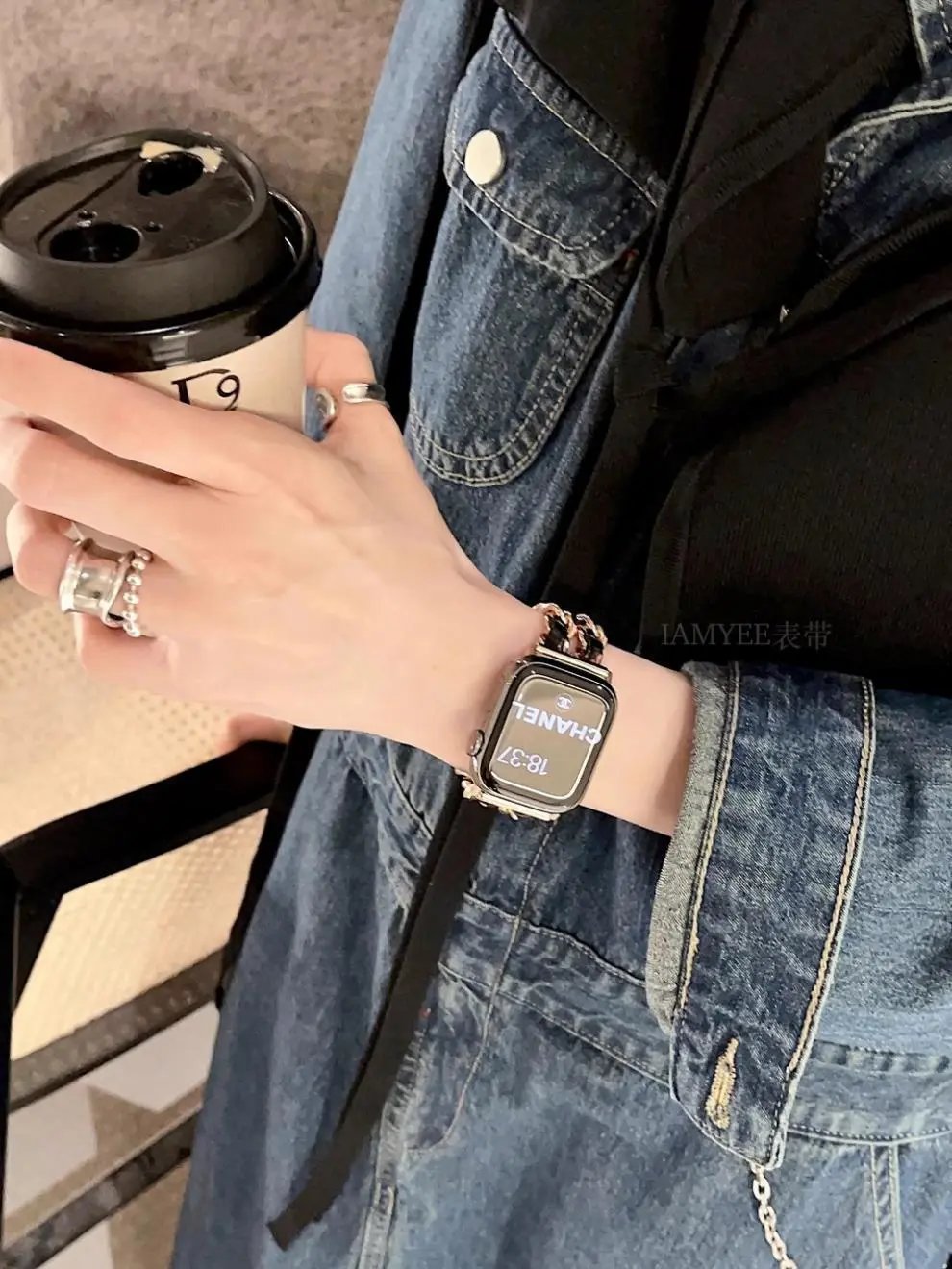 Apple Watch with Rose Gold Metal Link Bracelet Smartwatch - 29
