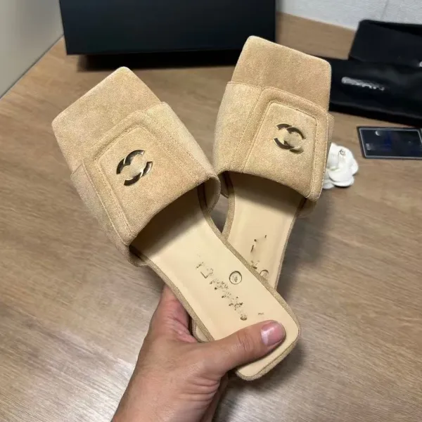 Chanel Quilted Mule Slide White Leather Sandals - 13