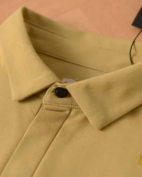 Design Classic Fit Polo Shirt in Olive Yellow Tops Polo - 3