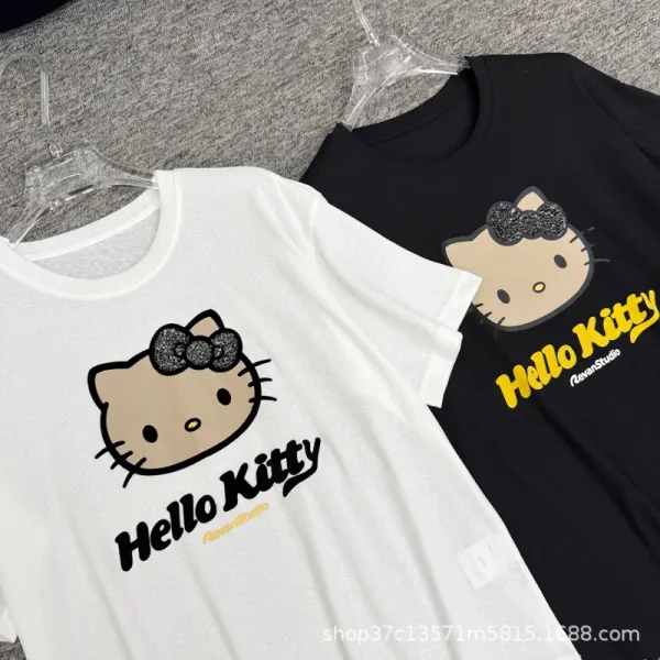 Hello Kitty Graphic Print White Oversized T-Shirt - 5