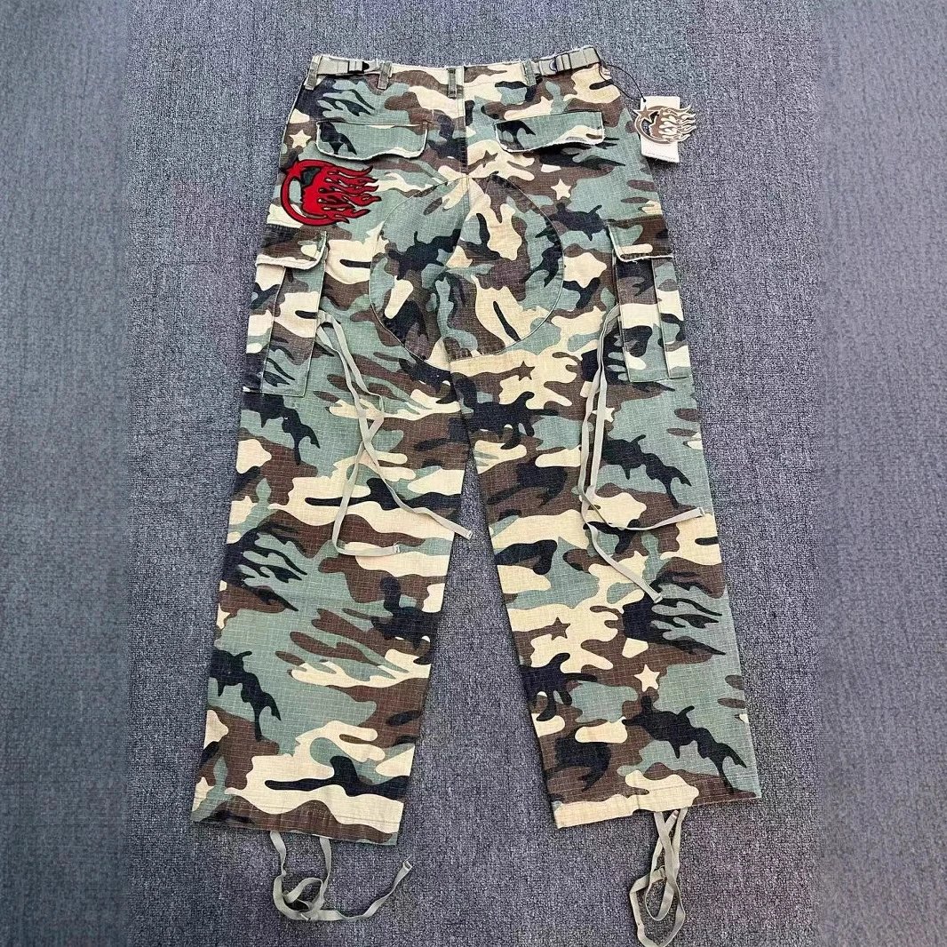 Camouflage Cargo Pants Shorts Red Green Brown Tactical Streetwear