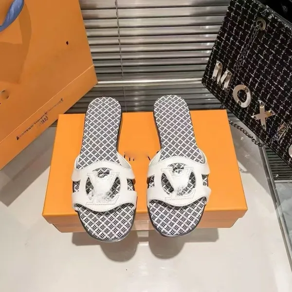 Louis Vuitton Pool Slide Blue Monogram Canvas Slippers - 10