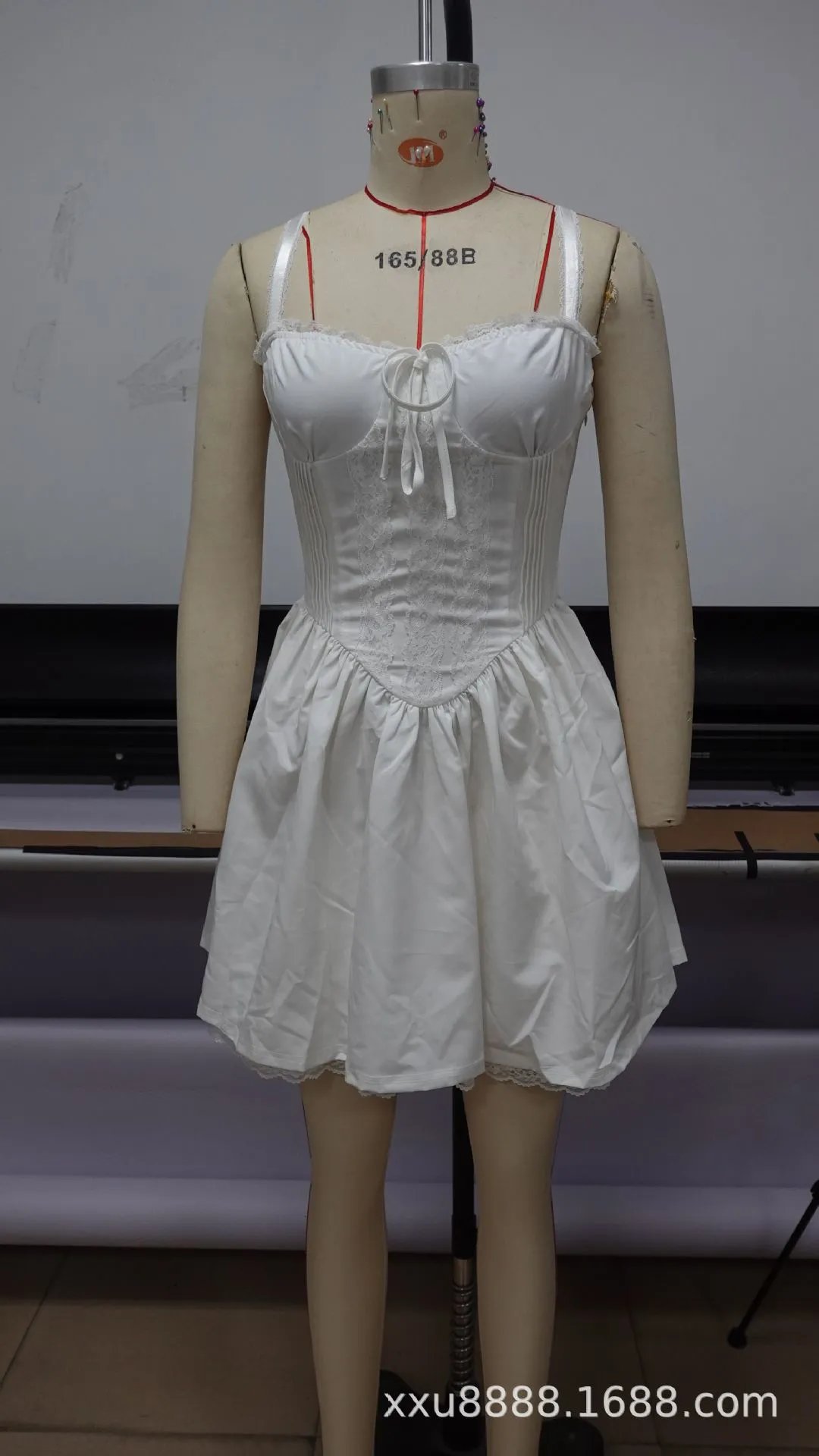 Design Off-Shoulder Lace Corset Mini Dress White - 13