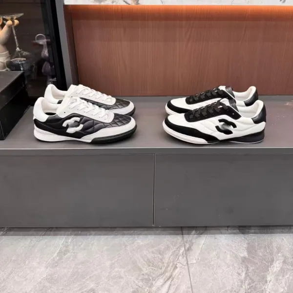 Chanel Tennis Classic Quilted White and Black Sneakers - 4