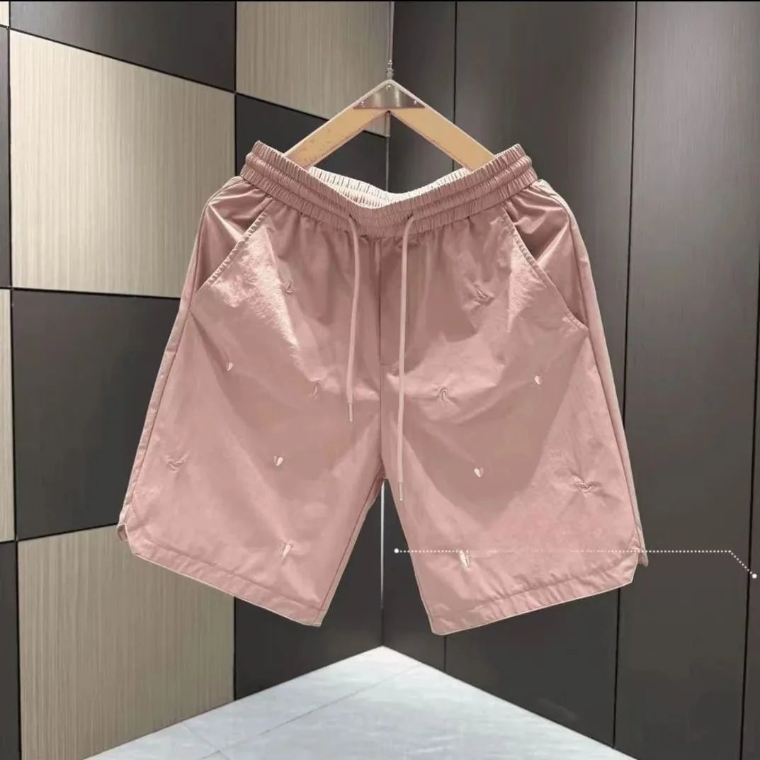 Design Embroidered Sheen Shorts Gray - 6
