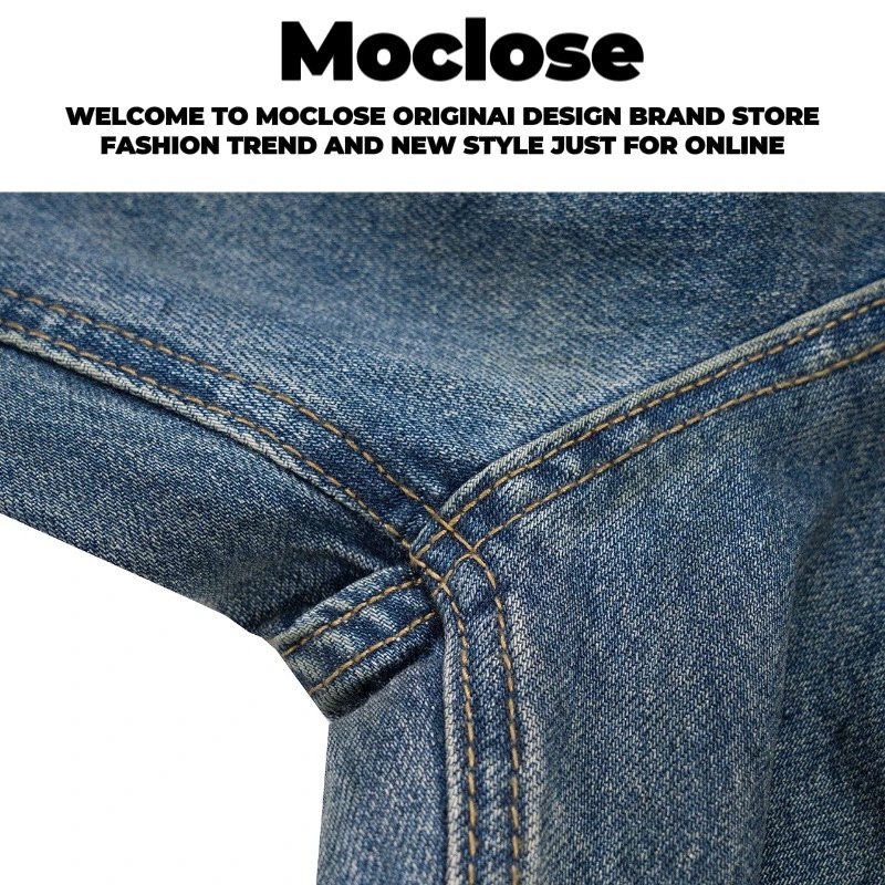 Design Moclose Distressed Wide-Leg Blue Jeans - 27