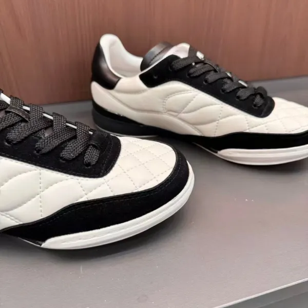 Chanel Tennis Classic Quilted White and Black Sneakers - 7