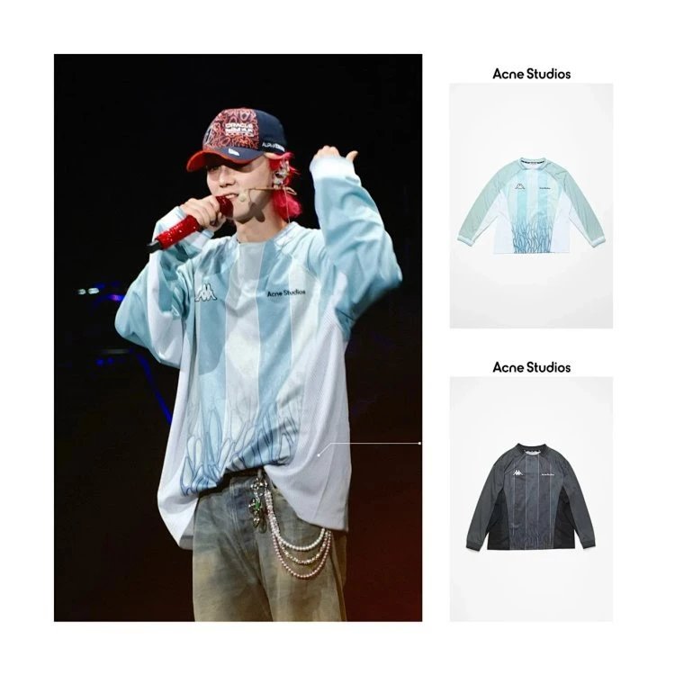 Acne Studios Gradient Print Long-Sleeve Top Light Blue - 4