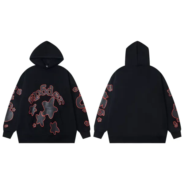 SP5DER Star Outline Black Hoodie - 1