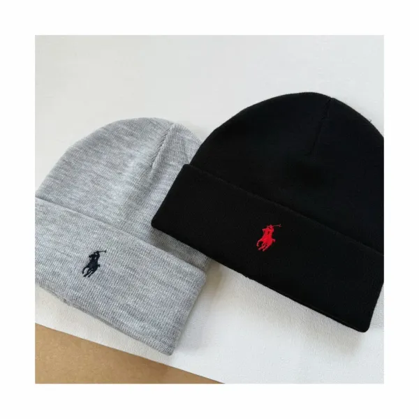 Polo Ralph Lauren Classic Beanie Black and Gray - 1