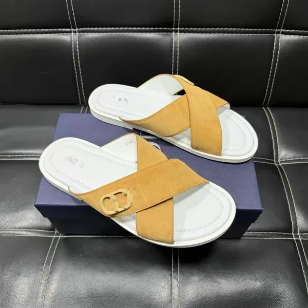 Design Suede Slide Sandals Purple / Black Slippers - 6