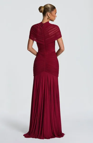 Design Ruched Sheer Cut-Out Gown Black Formal Dress - 11