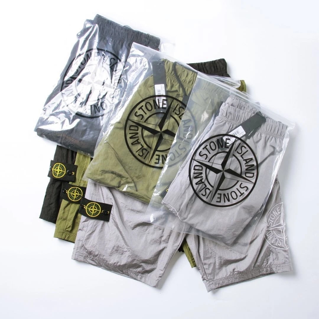 Stone Island Shadow Project Nylon Metal Shorts in Olive, Black, and Silver - 14
