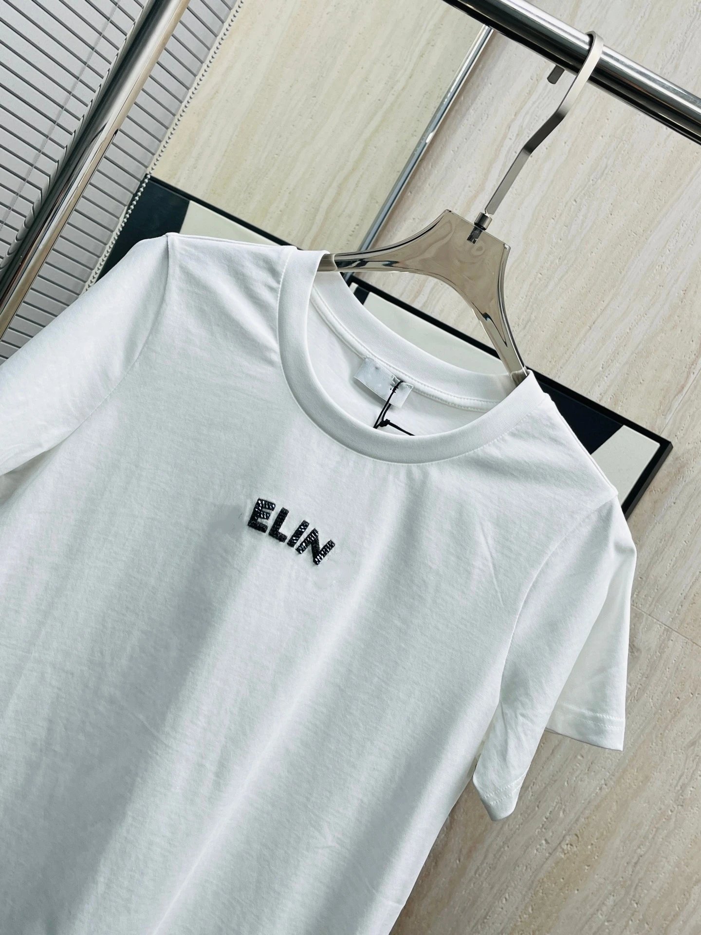 Design ELIN Logo Embroidered Black T-Shirt T-Shirts - 9