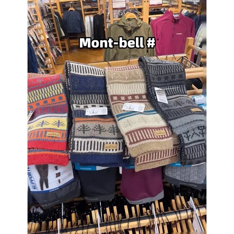 Mont-bell Knit Scarf Multicolor Fair Isle Winter