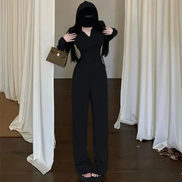 Design Wide-Leg High-Waisted Pants Black - 6