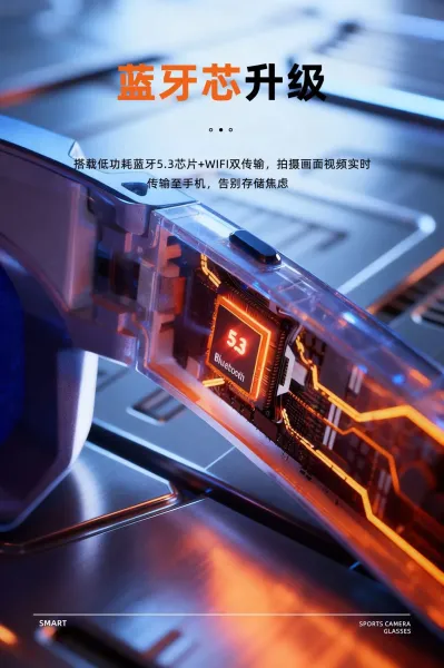 Design ASUNLIKE Smart Camera Sunglasses Orange Mirror Lens Sport Sunglasses Eyewear - 19