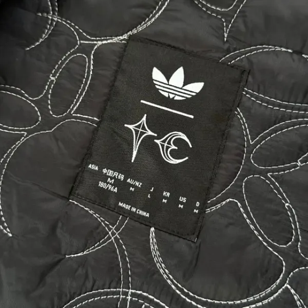 Adidas Originals Quilted Track Jacket Black with White Stripes Outerwear - 31