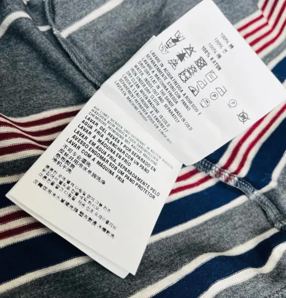 Design Striped Oversized Long-Sleeve Top in Gray Multicolor - 14