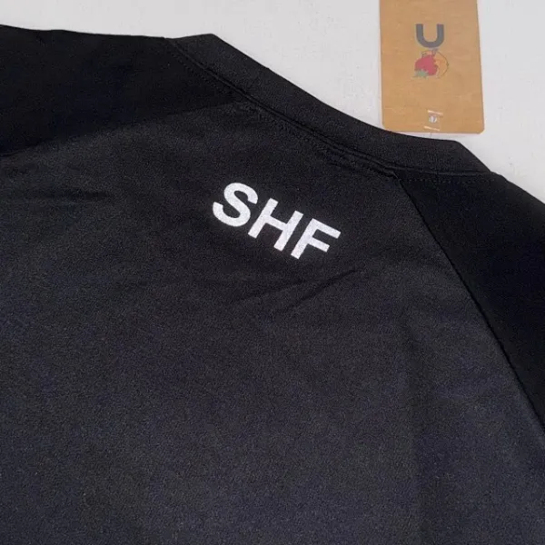 Design Short-Sleeve Ribbed T-Shirt with Colorful Logo Print Black - 32