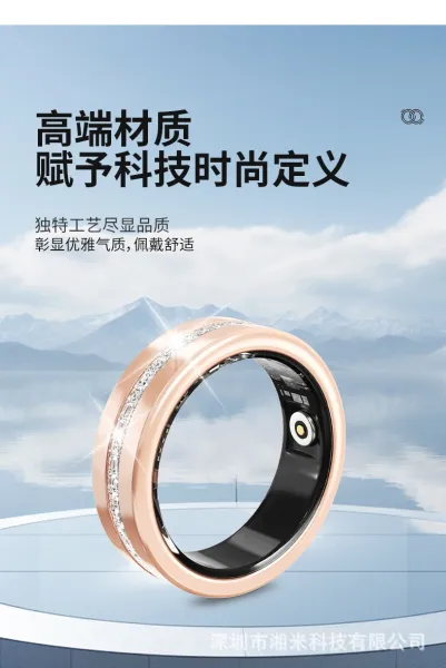 Design Smart Ring with Crystal Accents Rose Gold Smart Ring Jewelry - 8