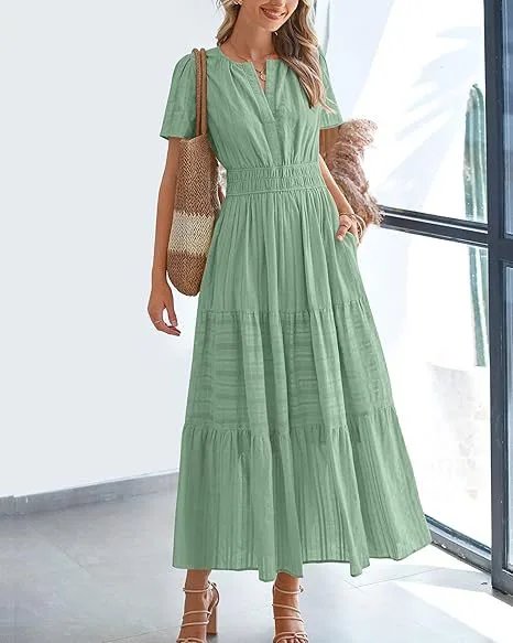 Design Tiered Ruffle Midi Dress Pink - 41