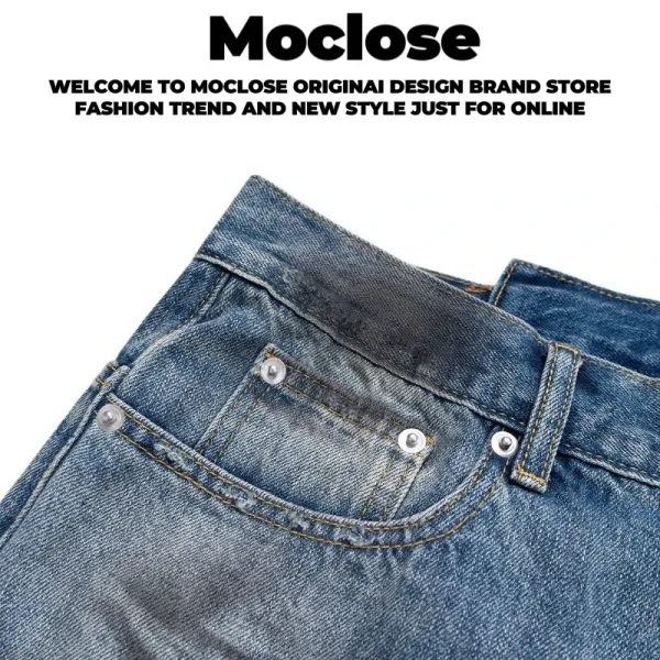 Design Moclose Brand Distressed Wide-Leg Denim Shorts Blue Shorts - 24