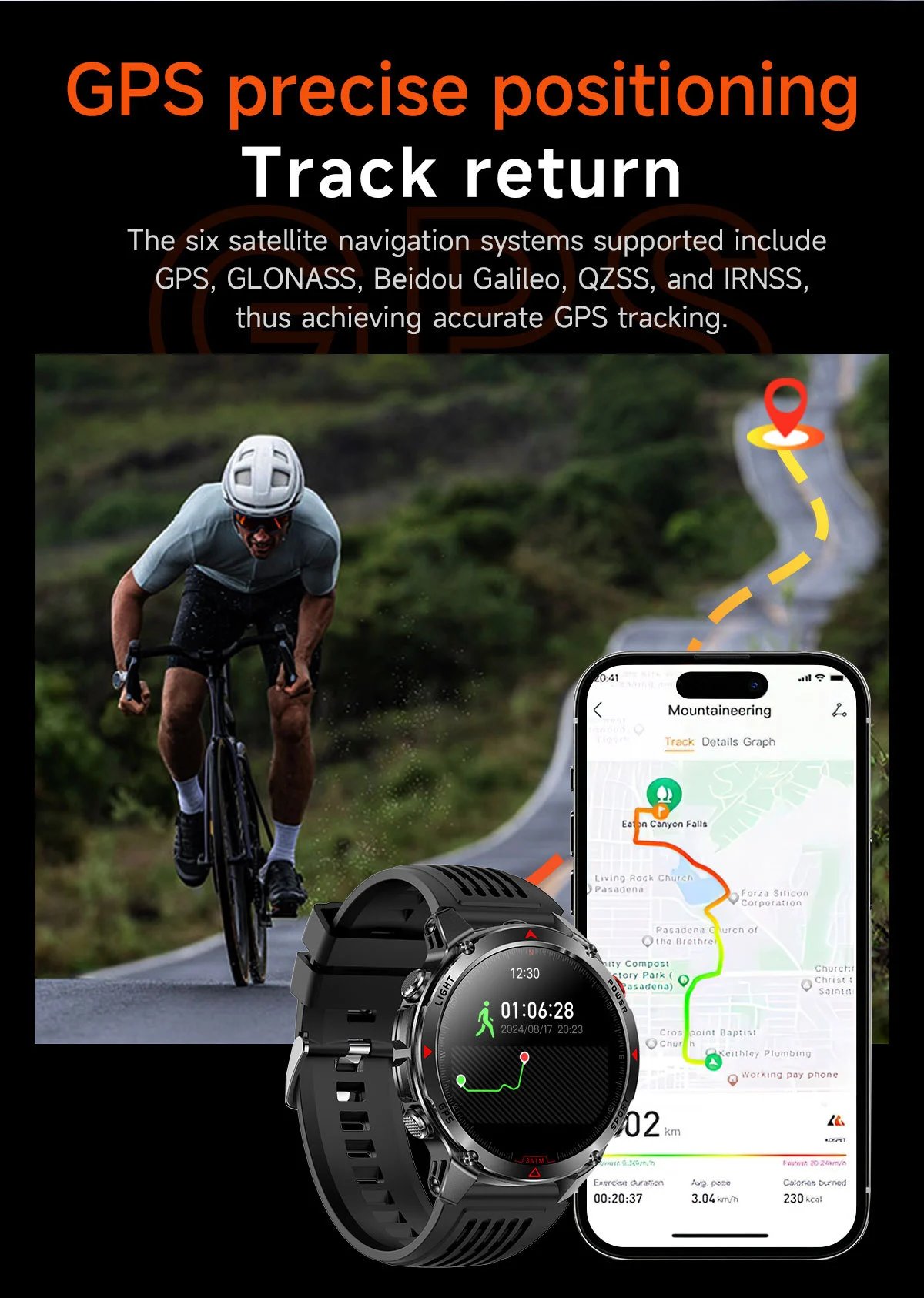 Design Smartwatch Pro Black Orange Sports Watch - 6