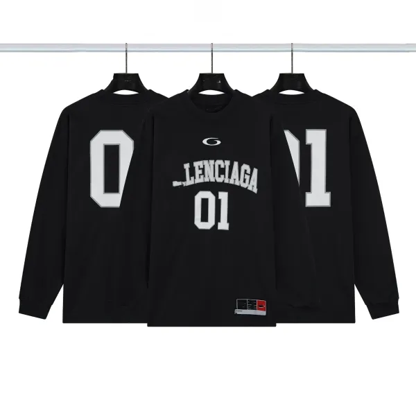 Balenciaga Lenciaga 01 Black Long-Sleeve Tee T-Shirts - 1
