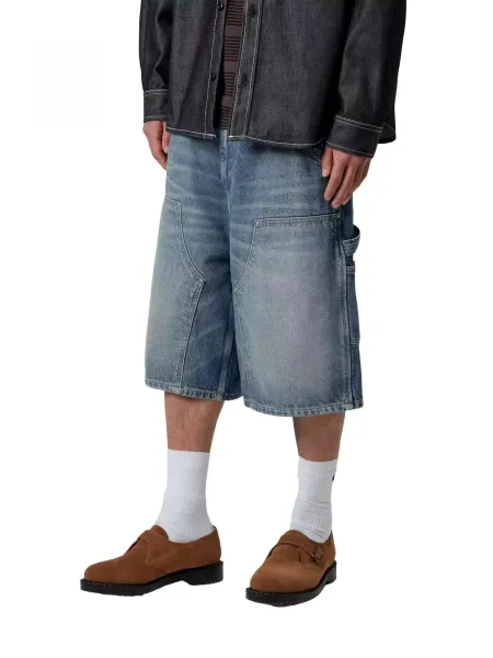 Carhartt Work In Progress Double Knee Shorts Black Denim - 3