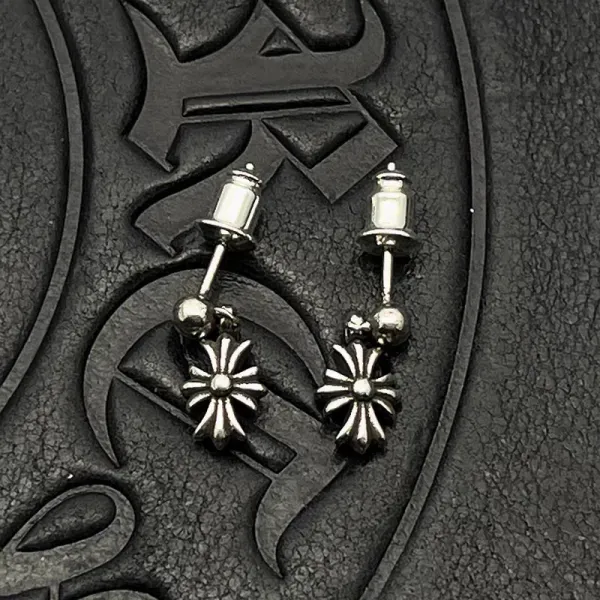 Chrome Hearts Maltese Cross Stud Earrings Gold - 2