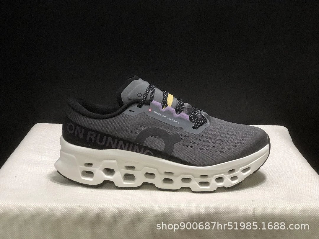 On Running Cloudmonster Gray / White Running Shoes
