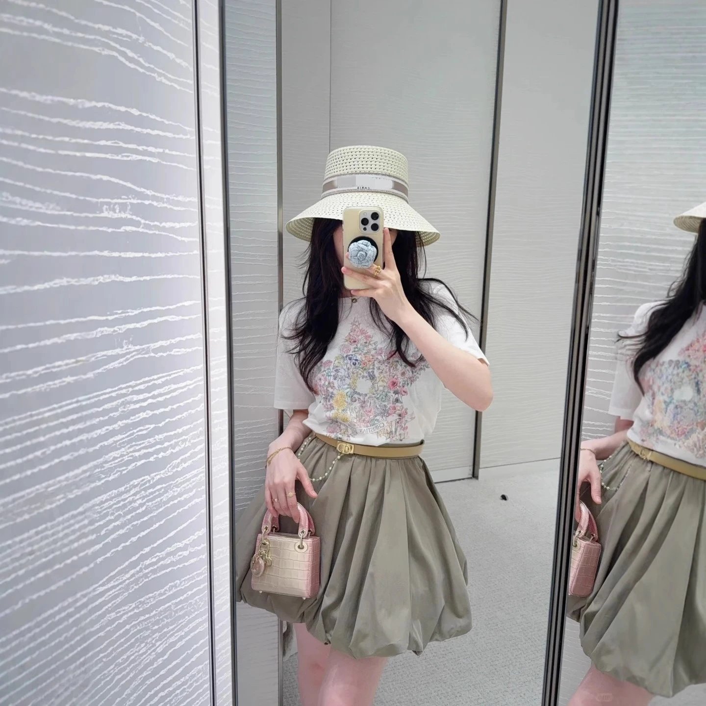 Dior Floral Star Print White T-Shirt - 6