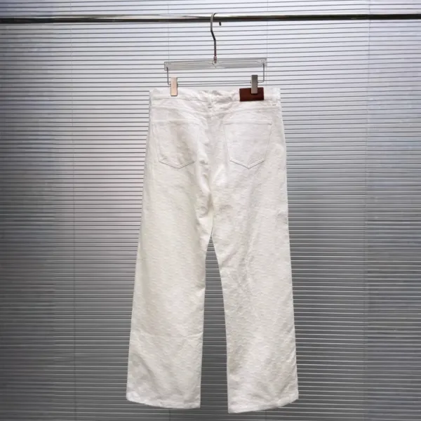 Design Textured Cotton Shirt and Wide-Leg Pants Set White - 7