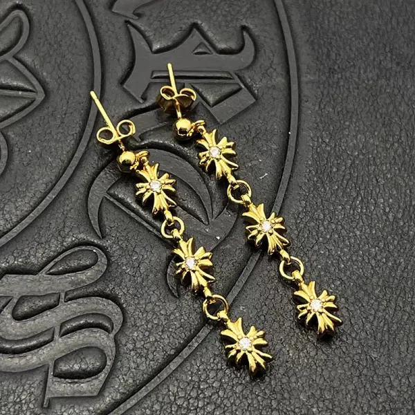 Chrome Hearts Maltese Cross Stud Earrings Gold - 13