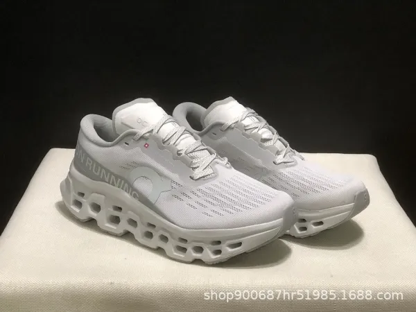 On Running Cloudmonster Gray / White Running Shoes - 15