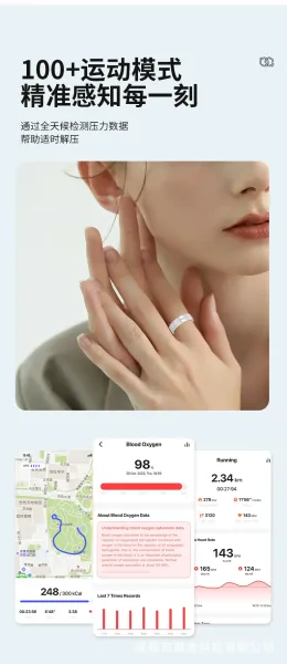 Design Smart Ring with Crystal Accents Rose Gold Smart Ring Jewelry - 15
