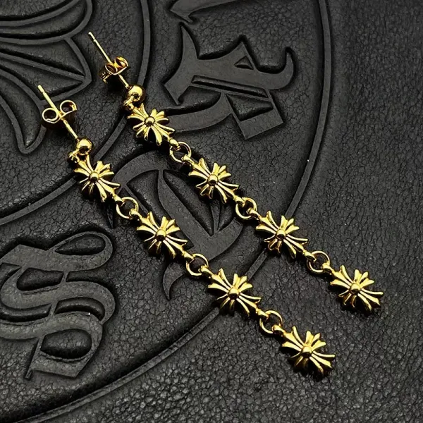 Chrome Hearts Maltese Cross Stud Earrings Gold - 17