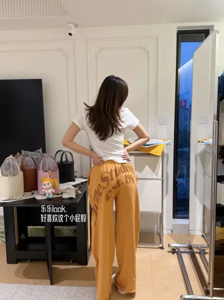 Acne Studios Logo Print Light Blue Sweatpants - 7